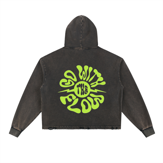 Top Boy Universe Washed Frayed-Hem Hoodie