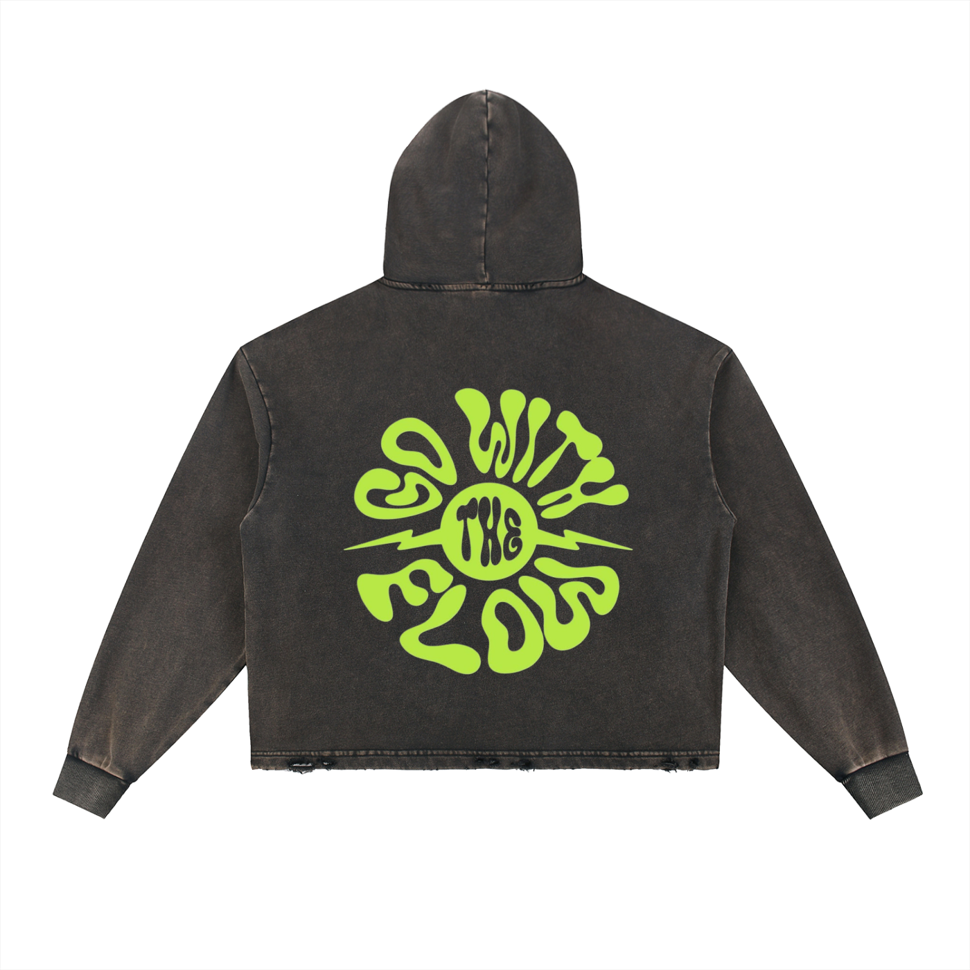 Top Boy Universe Washed Frayed-Hem Hoodie